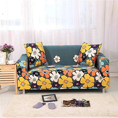 `Star Empty Fundas Sofa Elasticas Girasoles Estiramiento Sofá Cover Impresión Floral Apretado Wrap sofá Cubierta con Todo Incluido la Prueba del Polvo Sofá Toalla for Sala Restaurante