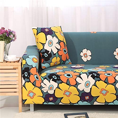 `Star Empty Fundas Sofa Elasticas Girasoles Estiramiento Sofá Cover Impresión Floral Apretado Wrap sofá Cubierta con Todo Incluido la Prueba del Polvo Sofá Toalla for Sala Restaurante