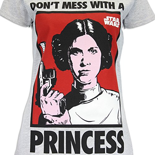 Star Wars – Princesa Leia – Camiseta de manga corta – Mujer gris XXL Star Wars – Princesa Leia – Camiseta de manga corta – Mujer gris XXL