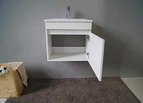 STARBATH PLUS Conjunto Mueble de BaƱo Suspendido MDF Lavabo Resina Espejo (Blanco, 50 x 35 cm) STARBATH PLUS Conjunto Mueble de BaƱo Suspendido MDF Lavabo Resina Espejo (Blanco, 50 x 35 cm)