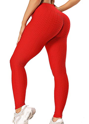 STARBILD Leggings de Fitness Mallas Pántalones Largos Deportivos Cintura Alta Elástico Control de Barriga para Mujer Yoga Gimnasio #Booty-Rojo XS STARBILD Leggings de Fitness Mallas Pántalones Largos Deportivos Cintura Alta Elástico Control de Barriga para Mujer Yoga Gimnasio #Booty-Rojo XS