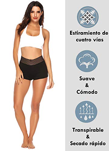 STARBILD Shorts Pantalones Cortos Deportivos Cintura Alta Elástica para Push UP Control de Barriga para Mujer Yoga Diario Correr Fitness Negro M STARBILD Shorts Pantalones Cortos Deportivos Cintura Alta Elástica para Push UP Control de Barriga para Mujer Yoga Diario Correr Fitness Negro M