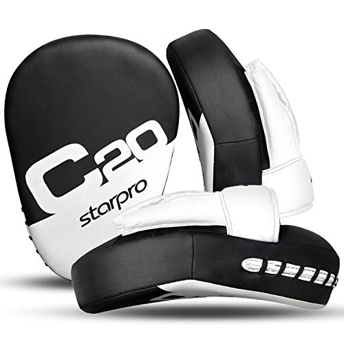 Starpro C20 Curvos Manoplas Boxeo Muay Thai Kick Boxing Artes Marciales Guantes Almohadillas de Entrenamiento de Boxeo de Gancho y jab Paos de Boxeo Piel sintética Resistente