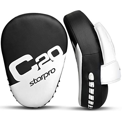 Starpro C20 Curvos Manoplas Boxeo Muay Thai Kick Boxing Artes Marciales Guantes Almohadillas de Entrenamiento de Boxeo de Gancho y jab Paos de Boxeo Piel sintética Resistente