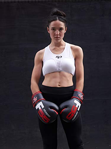 Starpro Femenino Protector de Pecho | Poliéster Blanco | Protección mamaria para Sparring en Boxeo MMA Kickboxing Artes Marciales Muay Thai Taekwondo y Karate