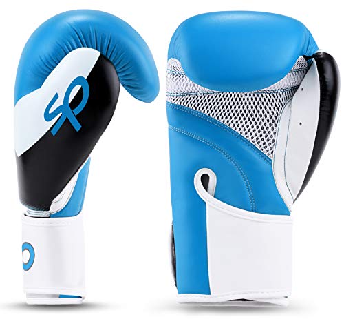 Starpro Guantes de boxeo Muay Thai entrenamiento Guantes de boxeo profesionales para saco de boxeo, kickboxing y golpe de entrenamiento profesional - Cuero de imitación para unisex adultos [8oz, azul]