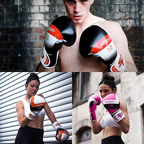 Starpro Guantes de boxeo Muay Thai entrenamiento - Guantes de boxeo profesionales para saco de boxeo, kickboxing y golpe de entrenamiento profesional - Cuero de imitación 10oz [azul]
