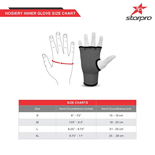 Starpro Guantes Interiores Hook n ’Loop | Guante de algodón y Semi Vendaje | Colores múltiples | Protector de puño Pulgar para Boxeo, Muay Thai Kickboxing Artes Marciales Entrenamiento de Lucha MMA Starpro Guantes Interiores Hook n ’Loop | Guante de algodón y Semi Vendaje | Colores múltiples | Protector de puño Pulgar para Boxeo, Muay Thai Kickboxing Artes Marciales Entrenamiento de Lucha MMA