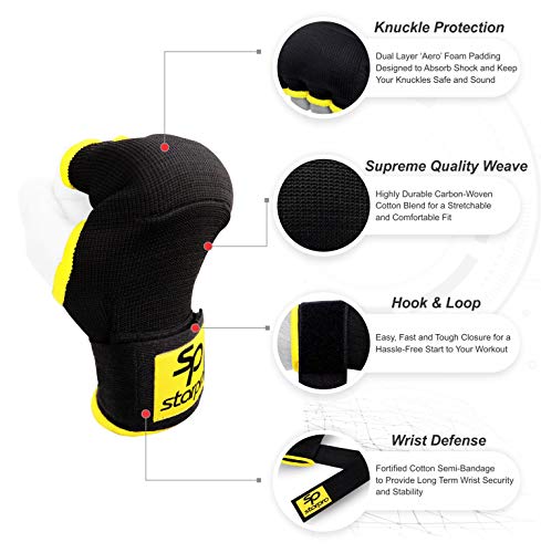 Starpro Guantes Interiores Hook n ’Loop | Guante de algodón y Semi Vendaje | Colores múltiples | Protector de puño Pulgar para Boxeo, Muay Thai Kickboxing Artes Marciales Entrenamiento de Lucha MMA Starpro Guantes Interiores Hook n ’Loop | Guante de algodón y Semi Vendaje | Colores múltiples | Protector de puño Pulgar para Boxeo, Muay Thai Kickboxing Artes Marciales Entrenamiento de Lucha MMA