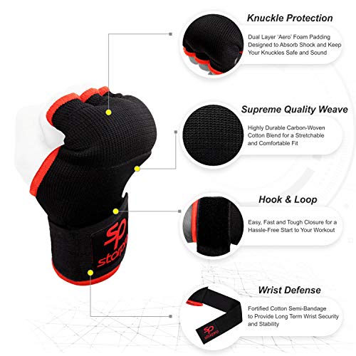 Starpro Guantes Interiores Hook n ’Loop | Guante de algodón y Semi Vendaje | Colores múltiples | Protector de puño Pulgar para Boxeo, Muay Thai Kickboxing Artes Marciales Entrenamiento de Lucha MMA Starpro Guantes Interiores Hook n ’Loop | Guante de algodón y Semi Vendaje | Colores múltiples | Protector de puño Pulgar para Boxeo, Muay Thai Kickboxing Artes Marciales Entrenamiento de Lucha MMA