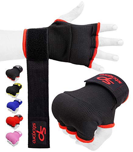 Starpro Guantes Interiores Hook n ’Loop | Guante de algodón y Semi Vendaje | Colores múltiples | Protector de puño Pulgar para Boxeo, Muay Thai Kickboxing Artes Marciales Entrenamiento de Lucha MMA