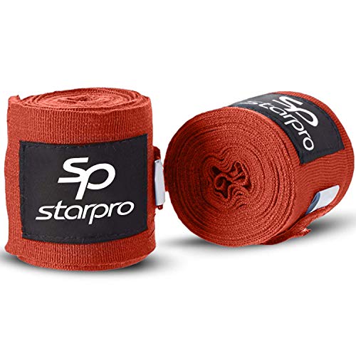 Starpro mexicanas Vendas de Mano Thump n ’Loop |Vendajes de algodón Tejido con Carbono|Colores múltiples| para Boxeo Muay Thai Kickboxing Karate Lucha Artes Marciales Gimnasio Fitness 2.55m 3.5m 4.5m