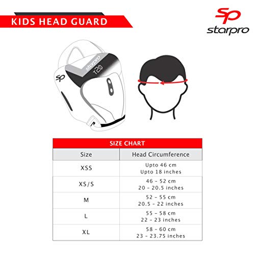 Starpro T20 niños Casco Boxeo | Cuero de PU | Azul y Blanco | Head Protección de Orejas y mejillas para Sparring en Boxing Muay Thai Kickboxing y Fighting | para niños