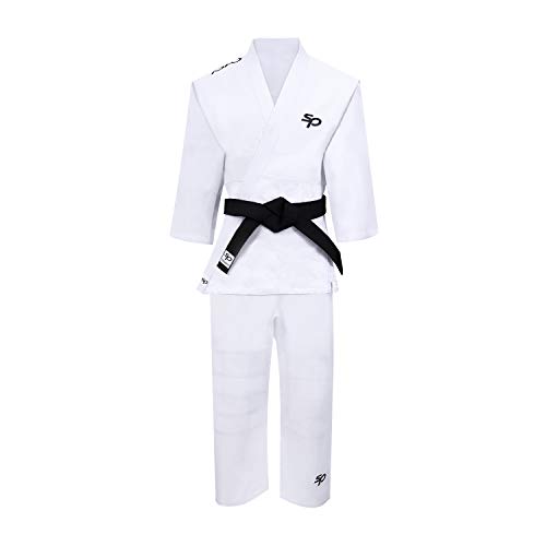 Starpro Traje de Judo Uniforme Entrenamiento - Karate Gi Kit Profesional IJF MMA Artes Marciales Lucha de Taekwondo Kimono Blanco 350g | Mejor para Hombres, Mujeres y Niños | Viene sin cinturón