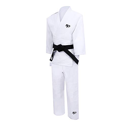 Starpro Traje de Judo Uniforme Entrenamiento - Karate Gi Kit Profesional IJF MMA Artes Marciales Lucha de Taekwondo Kimono Blanco 350g | Mejor para Hombres, Mujeres y Niños | Viene sin cinturón