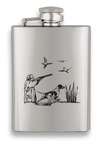 STARWING Petaca Acero Inoxidable AISI 304 Grabado Cazador de Patos 3,5 Onzas Plateado, Duradera, Resistente a la corrosión, para Whisky y Licor 40063GR295 + Portabotellas de regalo STARWING Petaca Acero Inoxidable AISI 304 Grabado Cazador de Patos 3,5 Onzas Plateado, Duradera, Resistente a la corrosión, para Whisky y Licor 40063GR295 + Portabotellas de regalo