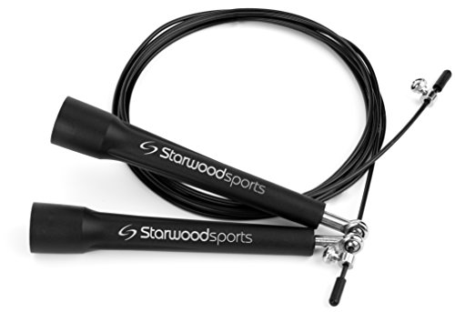 Starwood Sports Cuerda de Saltar de 3 Metros, con rodamientos de Acero, fácilmente Ajustable, Ligera Starwood Sports Cuerda de Saltar de 3 Metros, con rodamientos de Acero, fácilmente Ajustable, Ligera