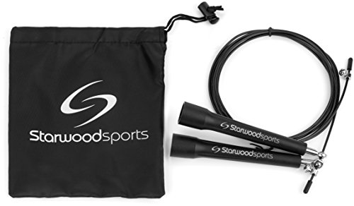 Starwood Sports Cuerda de Saltar de 3 Metros, con rodamientos de Acero, fácilmente Ajustable, Ligera Starwood Sports Cuerda de Saltar de 3 Metros, con rodamientos de Acero, fácilmente Ajustable, Ligera
