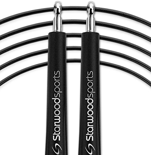 Starwood Sports Cuerda de Saltar de 3 Metros, con rodamientos de Acero, fácilmente Ajustable, Ligera Starwood Sports Cuerda de Saltar de 3 Metros, con rodamientos de Acero, fácilmente Ajustable, Ligera