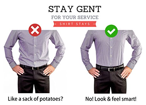 STAY GENT 2 Pares Tirantes Estancia de la camisa de los hombres, ligas Ligas con abrazaderas de bloqueo antideslizantes para militares, policía, Navy STAY GENT 2 Pares Tirantes Estancia de la camisa de los hombres, ligas Ligas con abrazaderas de bloqueo antideslizantes para militares, policía, Navy