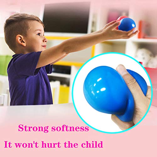 Stecto 4pcs Bola Antiestrés, Stress Ball, Pelotas Antiestres, Squishy Ball Alivia estrés para niños y Adultos, Resistente al desgarro Juego de Pelota pegajoso de Malabares Luminoso