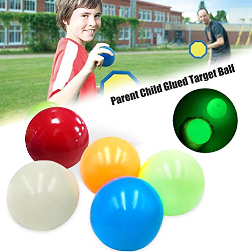 Stecto 5pcs Bola Antiestrés, Stress Ball, Pelotas Antiestres, Squishy Ball Alivia estrés, Bolas de Pared pegajosas de Malabares Luminosas Bolas de Juguetes de descompresión para niños Adultos