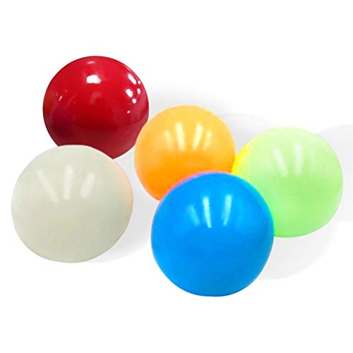 Stecto 5pcs Bola Antiestrés, Stress Ball, Pelotas Antiestres, Squishy Ball Alivia estrés, Bolas de Pared pegajosas de Malabares Luminosas Bolas de Juguetes de descompresión para niños Adultos