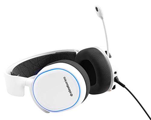 SteelSeries Arctis 5 Auriculares De Juego, Iluminados Por Rgb, Dts Headphone: X V2.0 Surround Para Pc Y PlayStation 4, Blanco