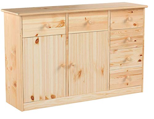 Steens Mario 2 para puerta/6-cajones Mueble aparador con Madera de Pino, Acabado Barnizado Natural Steens Mario 2 para puerta/6-cajones Mueble aparador con Madera de Pino, Acabado Barnizado Natural