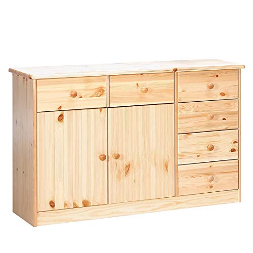 Steens Mario 2 para puerta/6-cajones Mueble aparador con Madera de Pino, Acabado Barnizado Natural Steens Mario 2 para puerta/6-cajones Mueble aparador con Madera de Pino, Acabado Barnizado Natural