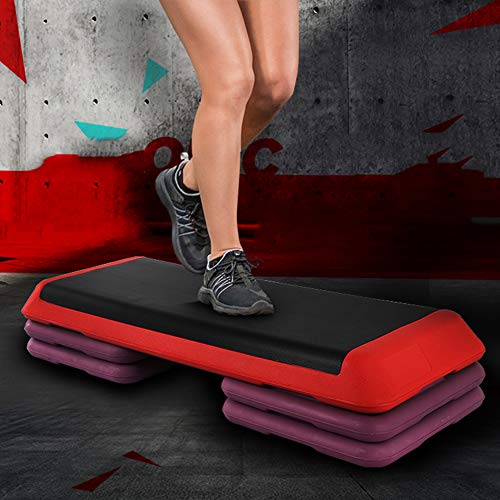 Step de Aeróbic y Fitness Tipo Tabla Plataforma Stepper para Deporte y Gimnasia con Altura Regulable a 3 Niveles Carga, Altura Regulable, Cajón de Salto, Unisex Adulto, Step fitness/aeróbic escalón,I