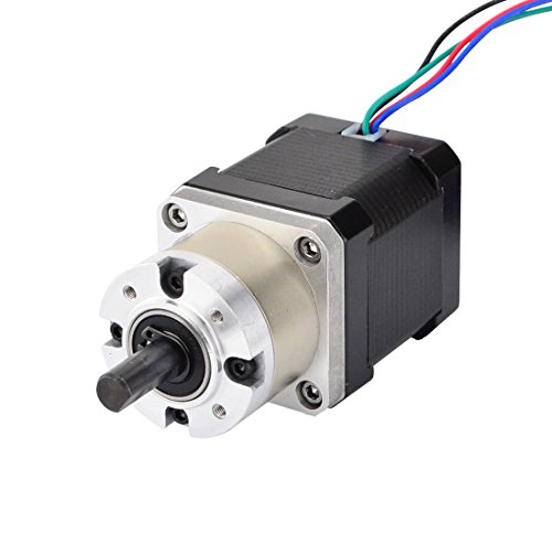 STEPPERONLINE Nema 17 - Motor paso a paso (48 mm de diámetro, 8 mm de diámetro, con relación de transmisión 5: 1, engranaje planetario para impresora 3D, brazo robot, fresadora CNC)