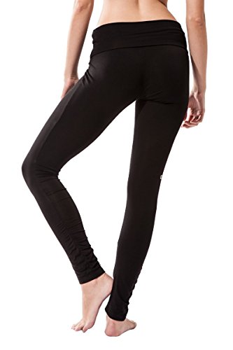 Sternitz Pantalon Fitness para Mujer, Dhana, Ideal para Hacer Pilates, Yoga y Cualquier Deporte, Tela de bambú, ecológica y Suave. Pantalón Largo Pegado. Muy Cómodo. (L, Negro)