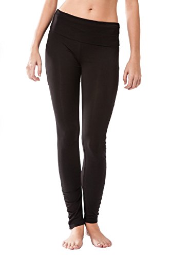 Sternitz Pantalon Fitness para Mujer, Dhana, Ideal para Hacer Pilates, Yoga y Cualquier Deporte, Tela de bambú, ecológica y Suave. Pantalón Largo Pegado. Muy Cómodo. (L, Negro)