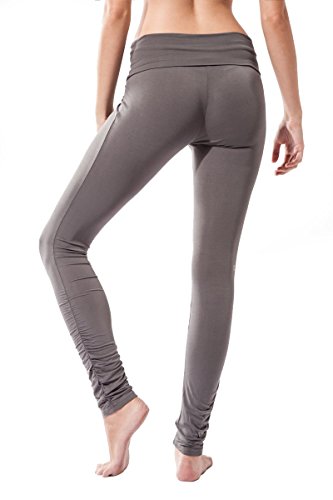 Sternitz Pantalon Fitness para Mujer, Dhana, Ideal para Hacer Pilates, Yoga y Cualquier Deporte, Tela de bambú, ecológica y Suave. Pantalón Largo Pegado. Muy Cómodo. (L, Gris)