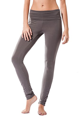 Sternitz Pantalon Fitness para Mujer, Dhana, Ideal para Hacer Pilates, Yoga y Cualquier Deporte, Tela de bambú, ecológica y Suave. Pantalón Largo Pegado. Muy Cómodo. (L, Gris)