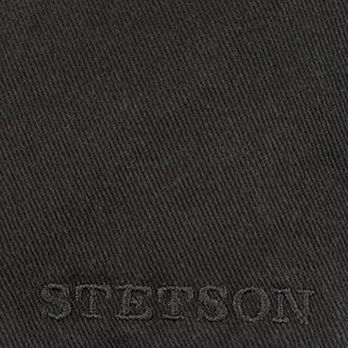 Stetson Gorra Texas con Protección UV Hombre - Gorro Ivy de algodón Sol Visera Primavera/Verano - L (58-59 cm) Negro