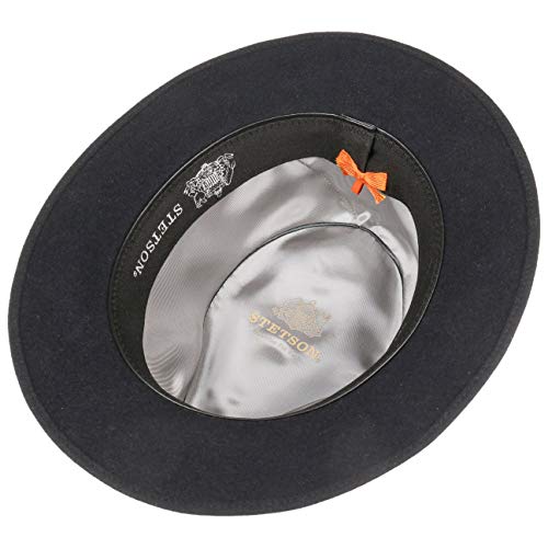 Stetson Sombrero de Fieltro Pelo Hontaro Hombre - Made in The EU Traveller con Banda Piel otoño/Invierno - 59 cm Azul Oscuro Stetson Sombrero de Fieltro Pelo Hontaro Hombre - Made in The EU Traveller con Banda Piel otoño/Invierno - 59 cm Azul Oscuro