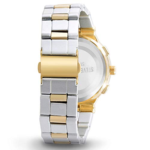 Steve Madden Multifunctional Dial Alloy Band Watch