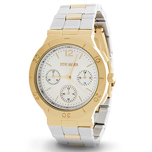 Steve Madden Multifunctional Dial Alloy Band Watch