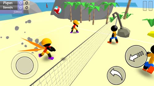 Stickman voleibol en la playa