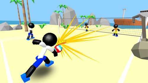 Stickman voleibol en la playa