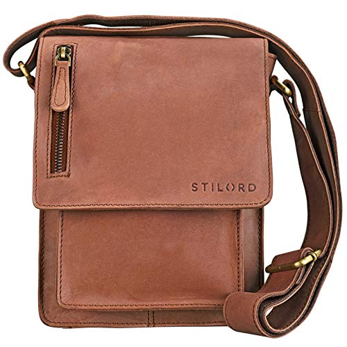 STILORD 'Finn' Bolso Mensajero Mediano de Piel Vintage para Mujeres y Hombres Bolsa de Hombro o Bandolera Mariconera Tablet de 8.4' auténtico Cuero, Color:Cognac - marrón Claro STILORD 'Finn' Bolso Mensajero Mediano de Piel Vintage para Mujeres y Hombres Bolsa de Hombro o Bandolera Mariconera Tablet de 8.4' auténtico Cuero, Color:Cognac - marrón Claro
