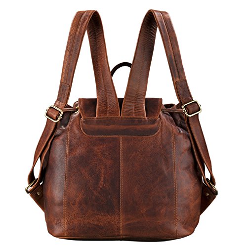 STILORD 'Larissa' Mochila para Mujer de Genuina Piel Vintage en Trabajo Ocio Tiempo Libre Universidad Bolsa para portátil 13,3' o DIN A4 de Cuero auténtico, Color:Kara - Cognac