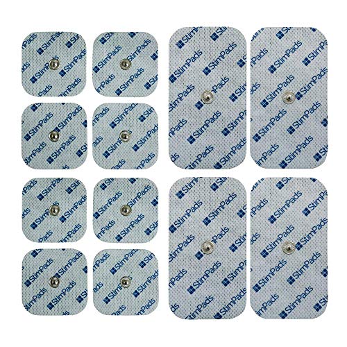 StimPads, Eco-Pack de 12 Unidades de Alto Rendimiento, electrodos TENS - EMS de Larga duración con Conector Universal Tipo Snap de 3.5mm (4 X 50X100mm y 8 X 45X45mm) StimPads, Eco-Pack de 12 Unidades de Alto Rendimiento, electrodos TENS - EMS de Larga duración con Conector Universal Tipo Snap de 3.5mm (4 X 50X100mm y 8 X 45X45mm)
