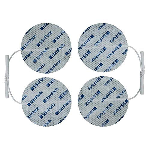 StimPads, redondos 70mm, Pack de 4 unidades de alto rendimiento, electrodos TENS - EMS de larga duración con conector universal tipo pin de 2mm StimPads, redondos 70mm, Pack de 4 unidades de alto rendimiento, electrodos TENS - EMS de larga duración con conector universal tipo pin de 2mm