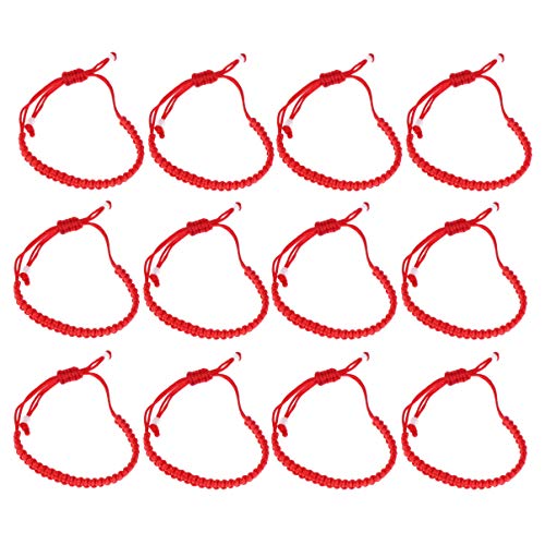 STOBOK 12 Piezas Pulseras de Cuerda roja Buena Suerte Pulseras Hechas a Mano decoración de Joyas para Damas niñas