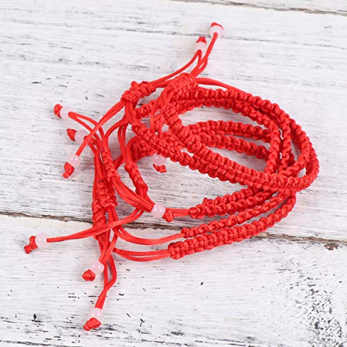 STOBOK 12 Piezas Pulseras de Cuerda roja Buena Suerte Pulseras Hechas a Mano decoración de Joyas para Damas niñas