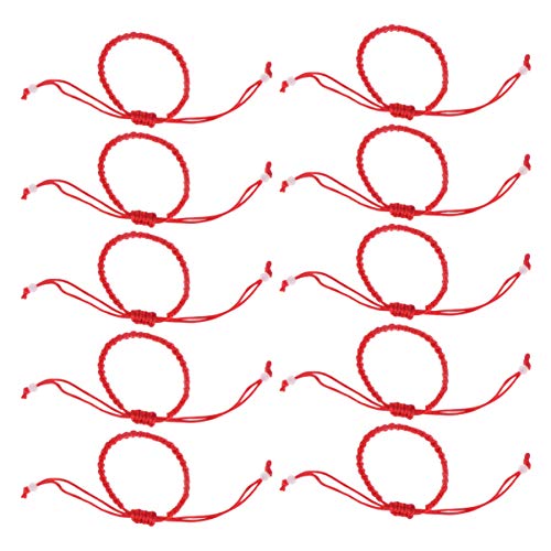 STOBOK 12 Piezas Pulseras de Cuerda roja Buena Suerte Pulseras Hechas a Mano decoración de Joyas para Damas niñas