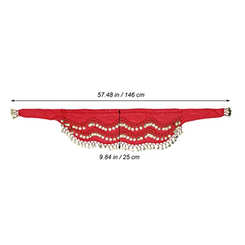 STOBOK 2 piezas de falda de bufanda de cadera de danza del vientre para mujer con 128 lentejuelas de oro bling monedas danza del vientre zumba clase de yoga accesorios de rendimiento negro + rojo STOBOK 2 piezas de falda de bufanda de cadera de danza del vientre para mujer con 128 lentejuelas de oro bling monedas danza del vientre zumba clase de yoga accesorios de rendimiento negro + rojo